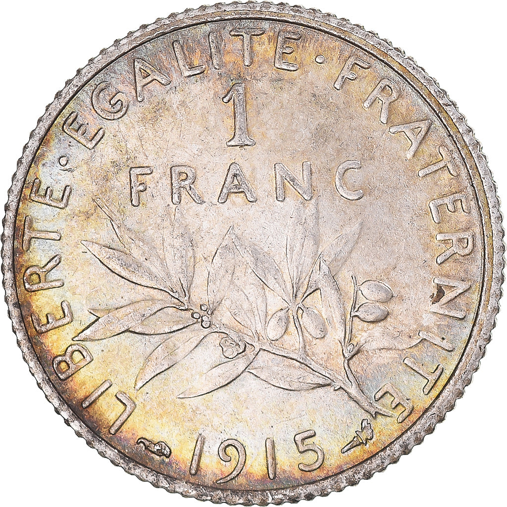 Moneta, Francia, Semeuse, Franc, 1915, Paris, SPL, Argento, KM:844.1