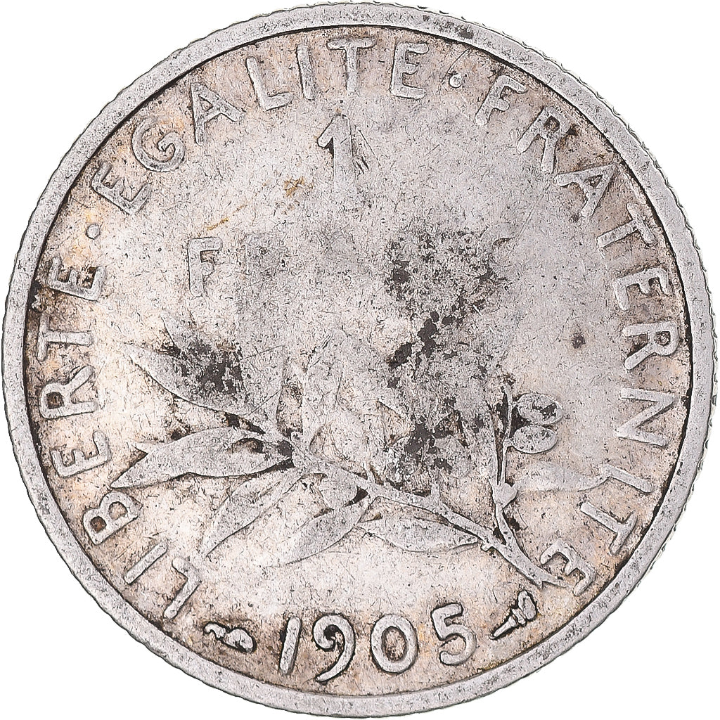 Coin, France, Semeuse, Franc, 1905, Paris, VF(30-35), Silver, KM:844.1