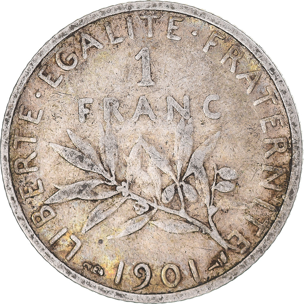 Coin, France, Semeuse, Franc, 1901, Paris, VF(30-35), Silver, KM:844.1