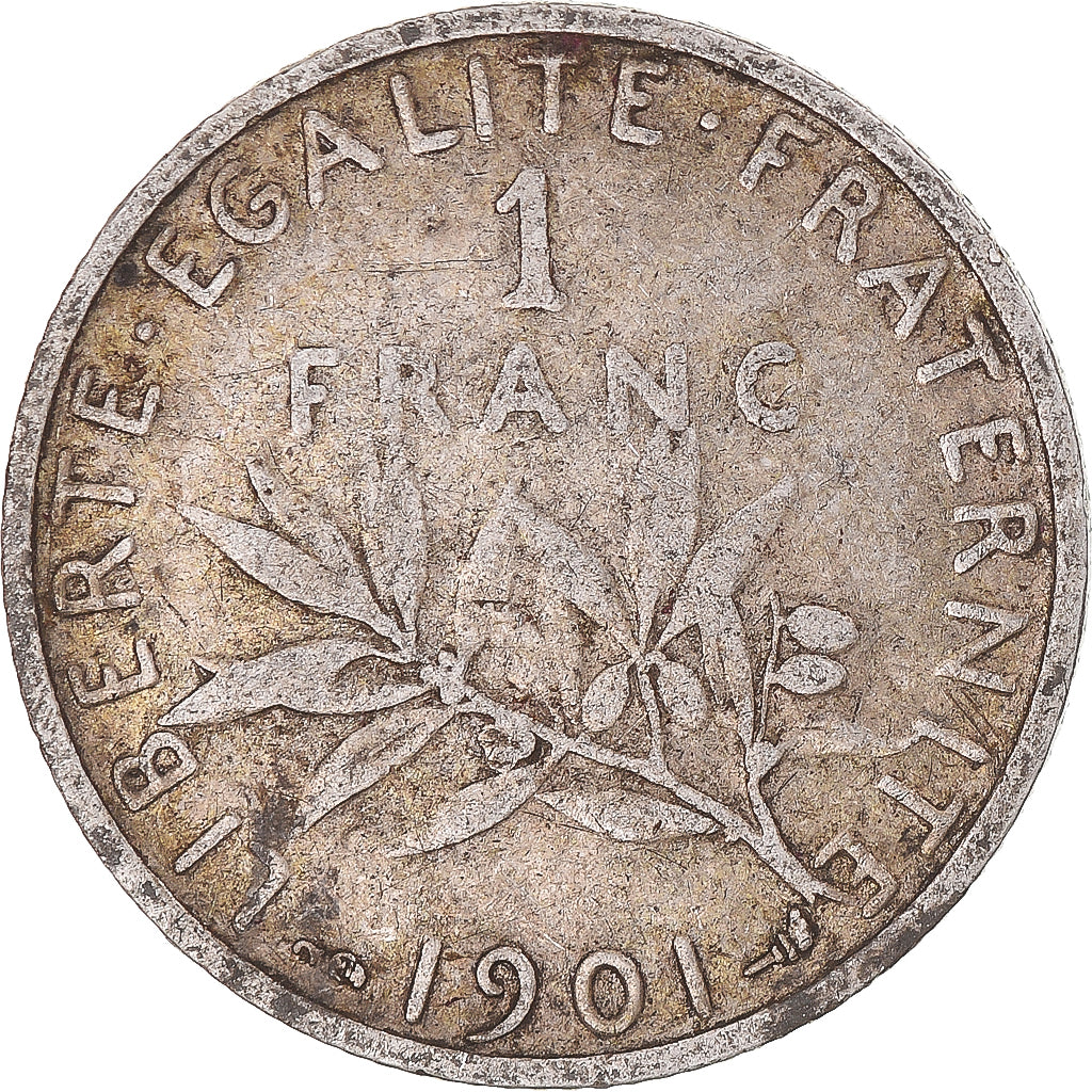 Coin, France, Semeuse, Franc, 1901, Paris, VF(30-35), Silver, KM:844.1