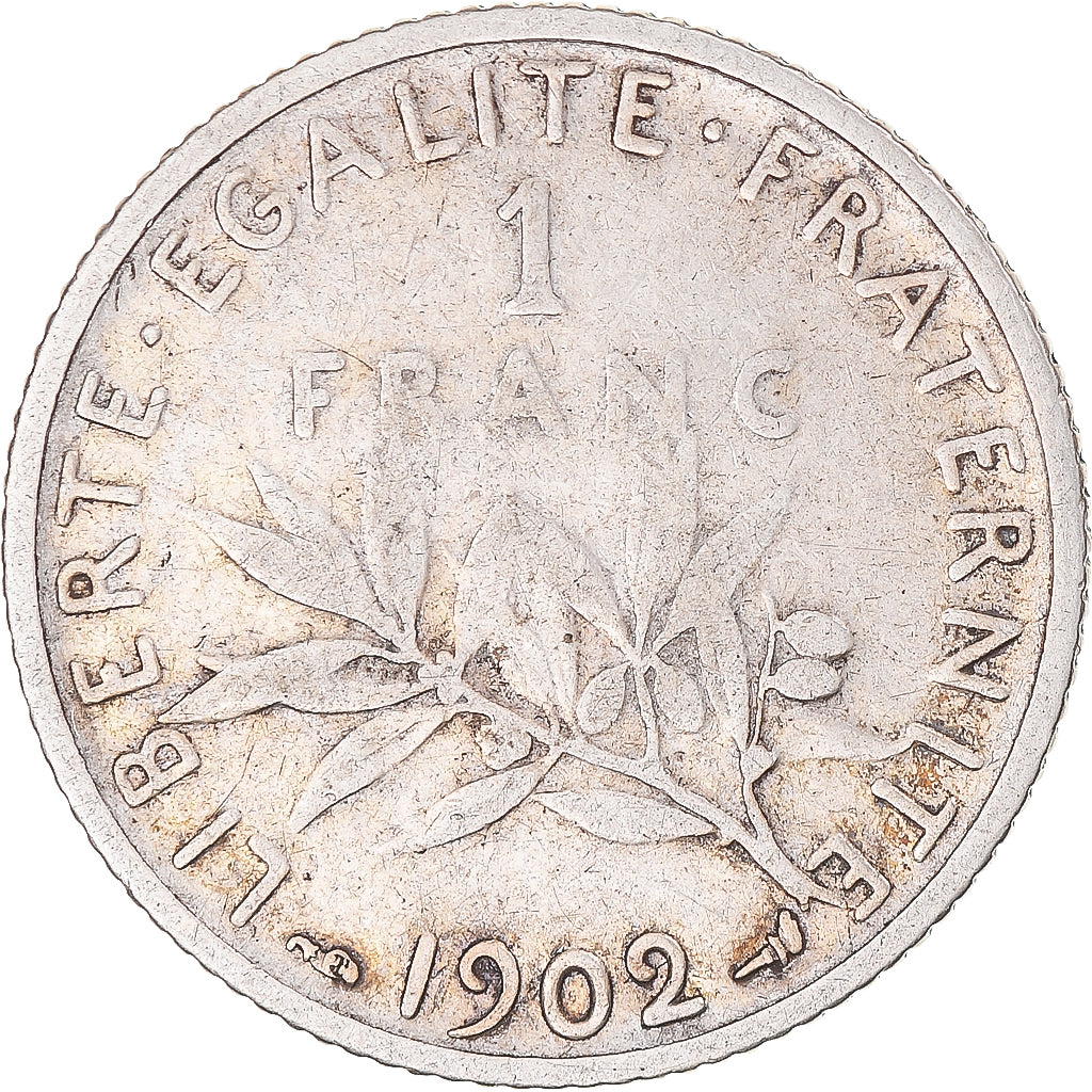Monnaie, France, Semeuse, Franc, 1902, Paris, TB+, Argent, KM:844.1, Gadoury:467
