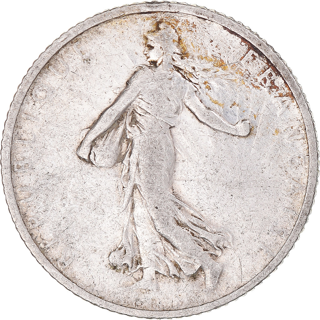 Moneta, Francia, Semeuse, Franc, 1911, Paris, MB+, Argento, KM:844.1