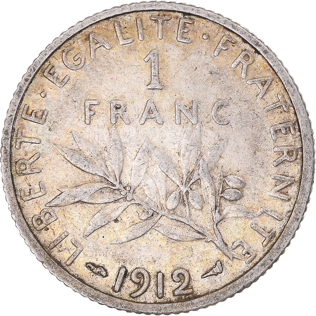 Moneda, Francia, Semeuse, Franc, 1912, BC+, Plata, Gadoury:467