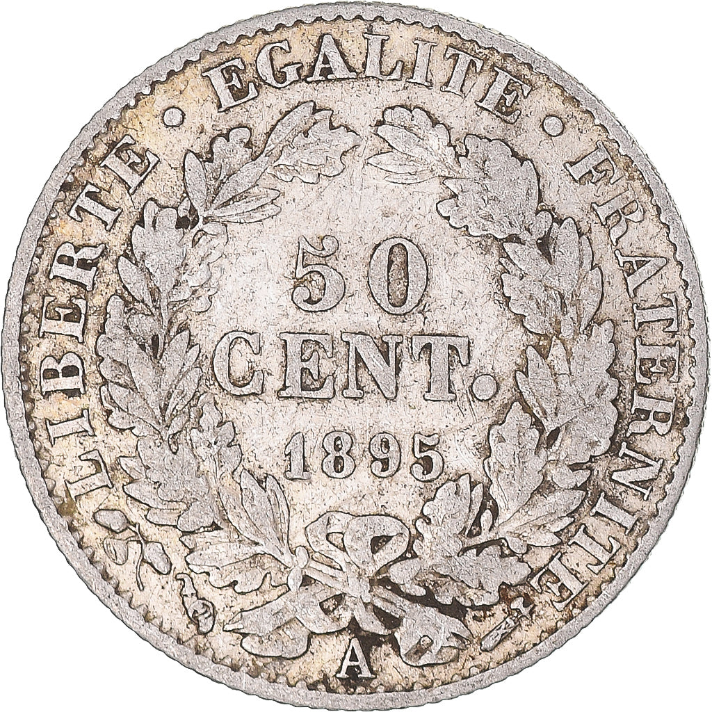 Coin, France, Cérès, 50 Centimes, 1895, Paris, AU(50-53), Silver, KM:834.1