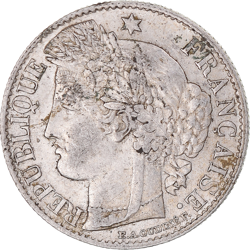 Moneta, Francia, Cérès, 50 Centimes, 1887, Paris, BB, Argento, KM:834.1
