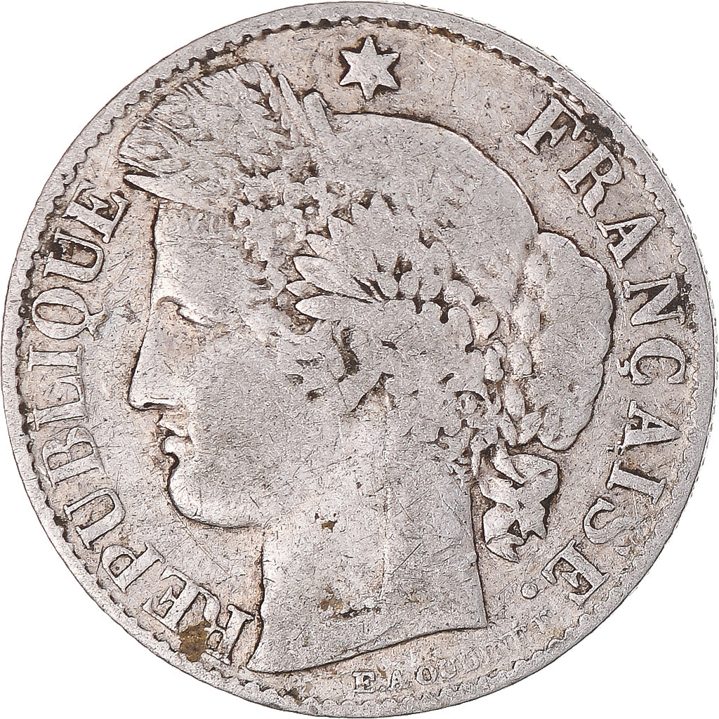 Moeda, França, Cérès, 50 Centimes, 1881, Paris, VF(30-35), Prata, KM:834.1