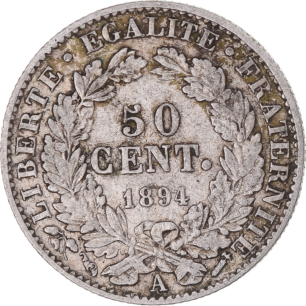 Münze, Frankreich, Cérès, 50 Centimes, 1894, Paris, SS, Silber, KM:834.1