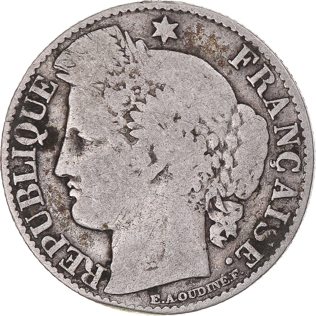 Münze, Frankreich, Cérès, 50 Centimes, 1872, Bordeaux, S, Silber, KM:834.2