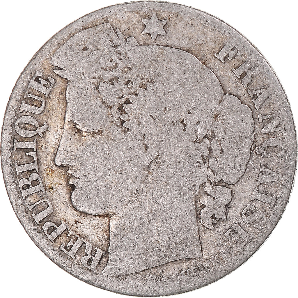 Coin, France, Cérès, 50 Centimes, 1871, Bordeaux, VG(8-10), Silver, KM:834.2