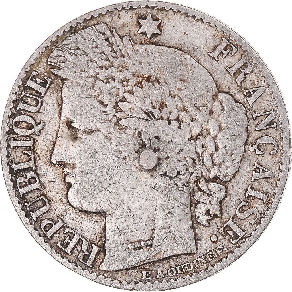France, Cérès, 50 Centimes, 1887, Paris, VF(30-35), Silver, KM:834.1