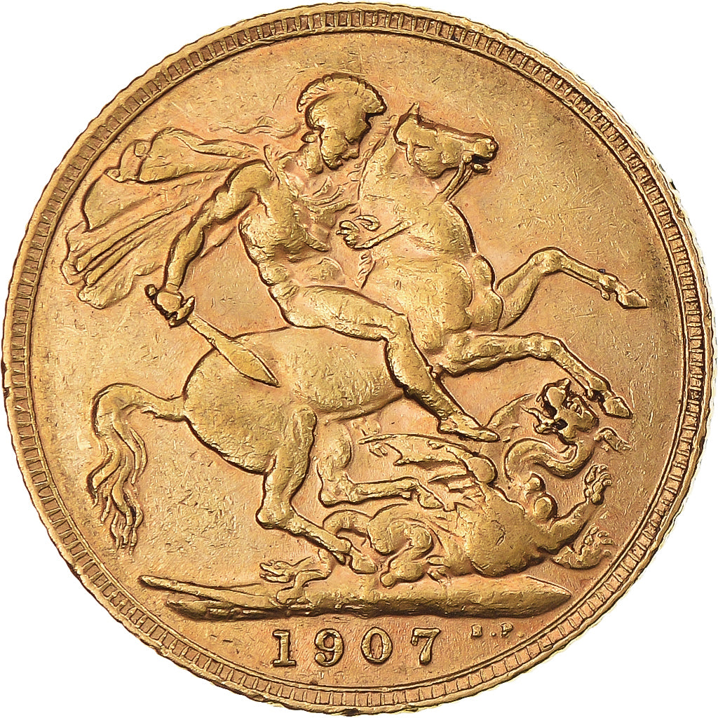 Moneta, Australia, Edward VII, Sovereign, 1907, BB+, Oro, KM:15
