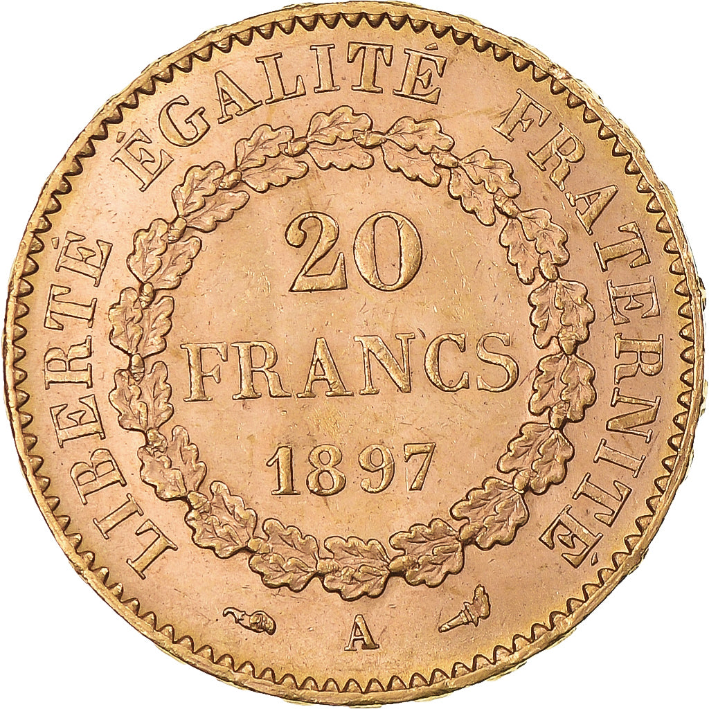 Munten, Frankrijk, Génie, 20 Francs, 1897, Paris, ZF+, Goud, KM:825