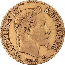 Moeda, França, Napoleon III, 10 Francs, 1864, Paris, VF(30-35), Dourado