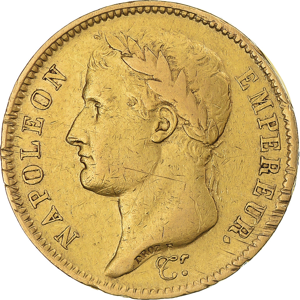 Coin, France, Napoleon I, 40 Francs, 1811, Paris, A/Coq, EF(40-45), Gold