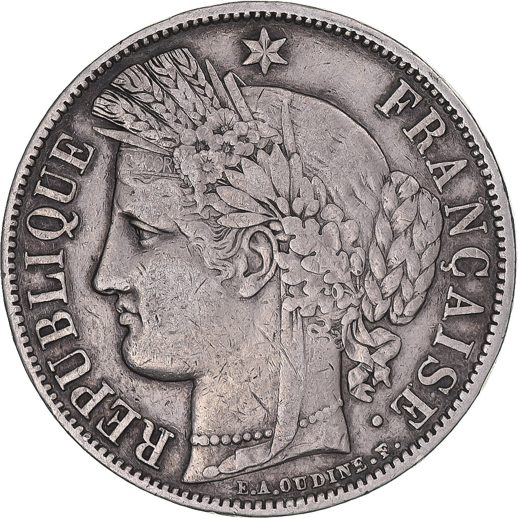 Coin, France, Cérès, 5 Francs, 1851, Paris, VF(30-35), Silver, KM:761.1