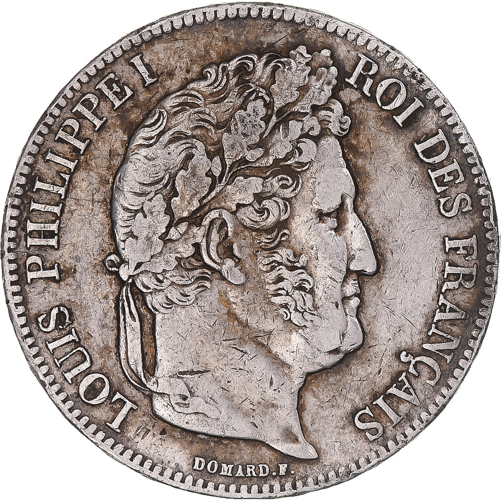 Münze, Frankreich, Louis-Philippe, 5 Francs, 1839, Rouen, S+, Silber