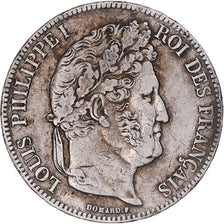 Münze, Frankreich, Louis-Philippe, 5 Francs, 1839, Rouen, S+, Silber