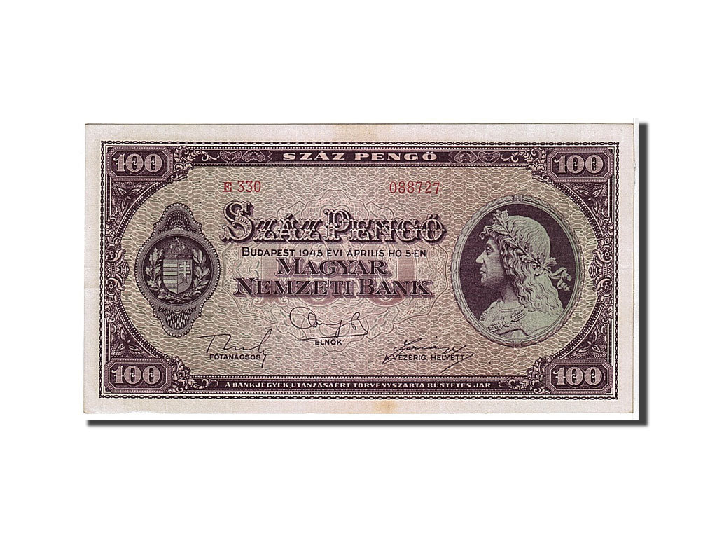 Banknote, Hungary, 100 Pengö, 1945, KM:111b, AU(50-53)