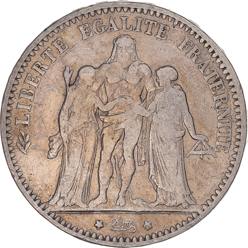 Moneta, Francia, Hercule, 5 Francs, 1874, Bordeaux, MB+, Argento, KM:820.2