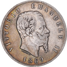 Coin, Italy, Vittorio Emanuele II, 5 Lire, 1872, Milan, VF(20-25), Silver