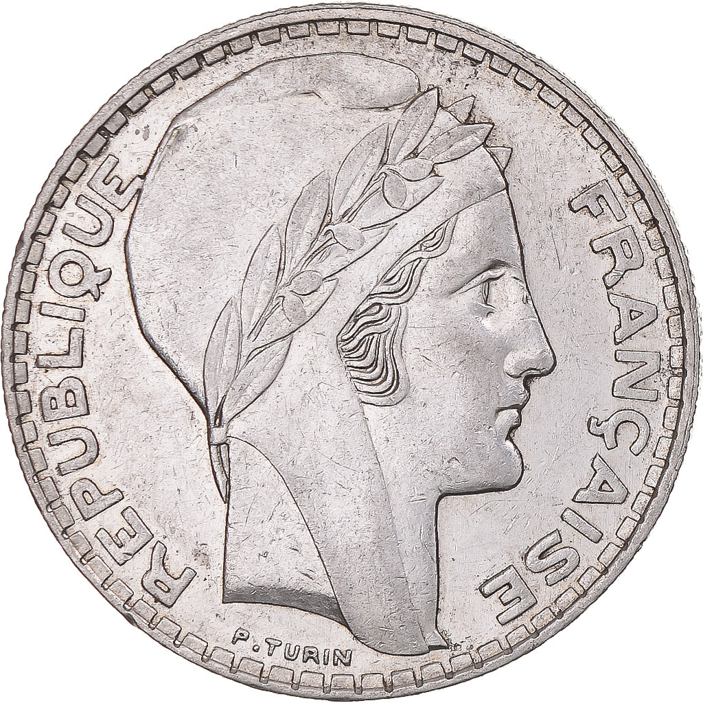Moneda, Francia, Turin, 20 Francs, 1937, Paris, EBC+, Plata, KM:879, Gadoury:852