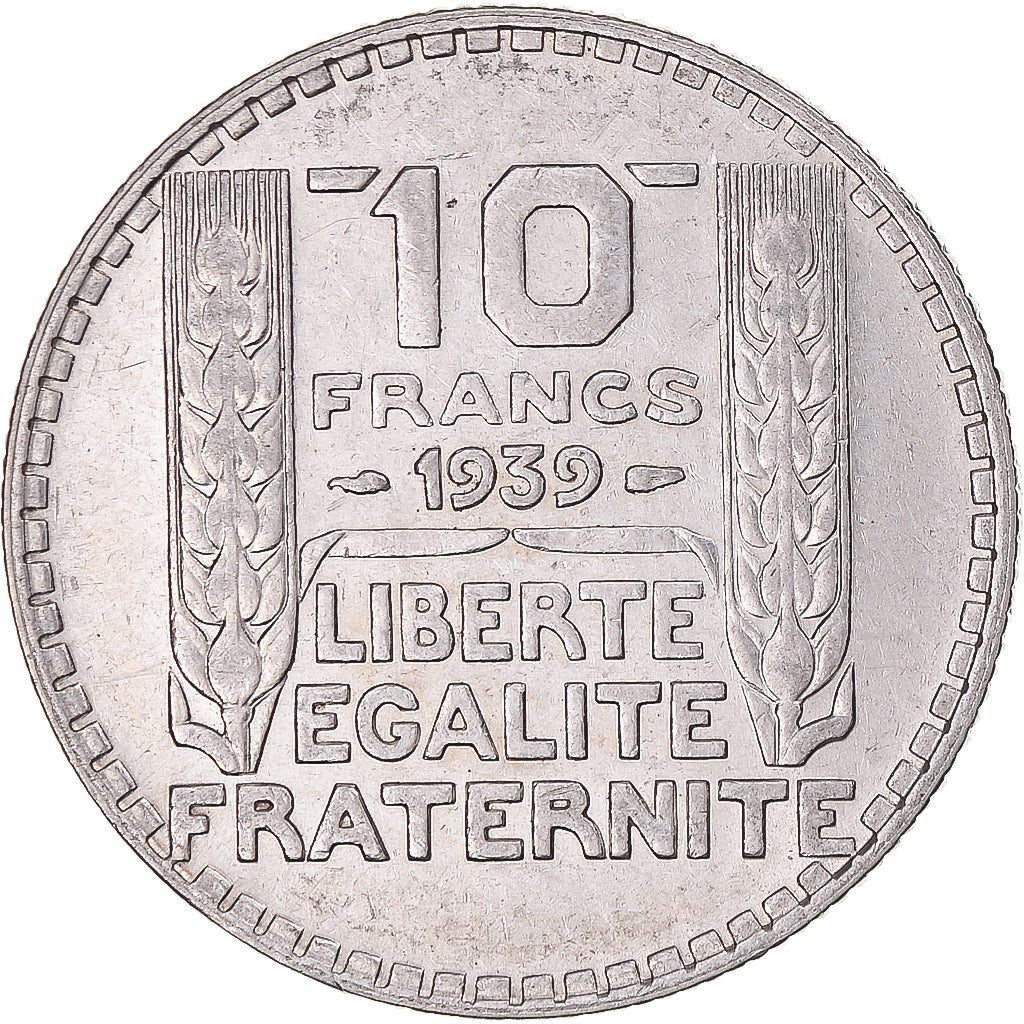 Moneta, Francia, Turin, 10 Francs, 1939, Paris, SPL, Argento, KM:878