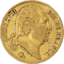 Frankreich, Louis XVIII, 20 Francs, 1817, Paris, VF(30-35), Gold,KM 712.1