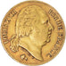 France, Louis XVIII, 20 Francs, 1818, Lille, VF(30-35), Gold, KM 712.9
