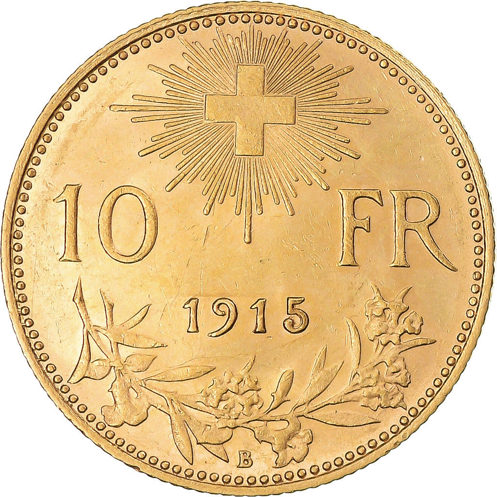 Svizzera, 10 Francs, 1915, Bern, SPL-, Oro, KM:36