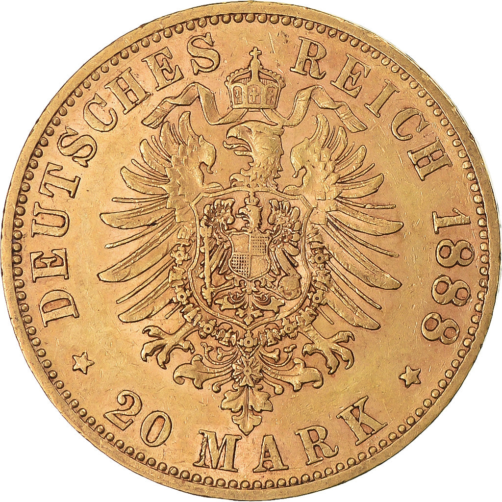 Monnaie, Etats allemands, PRUSSIA, Friedrich III, 20 Mark, 1888, Berlin, SUP
