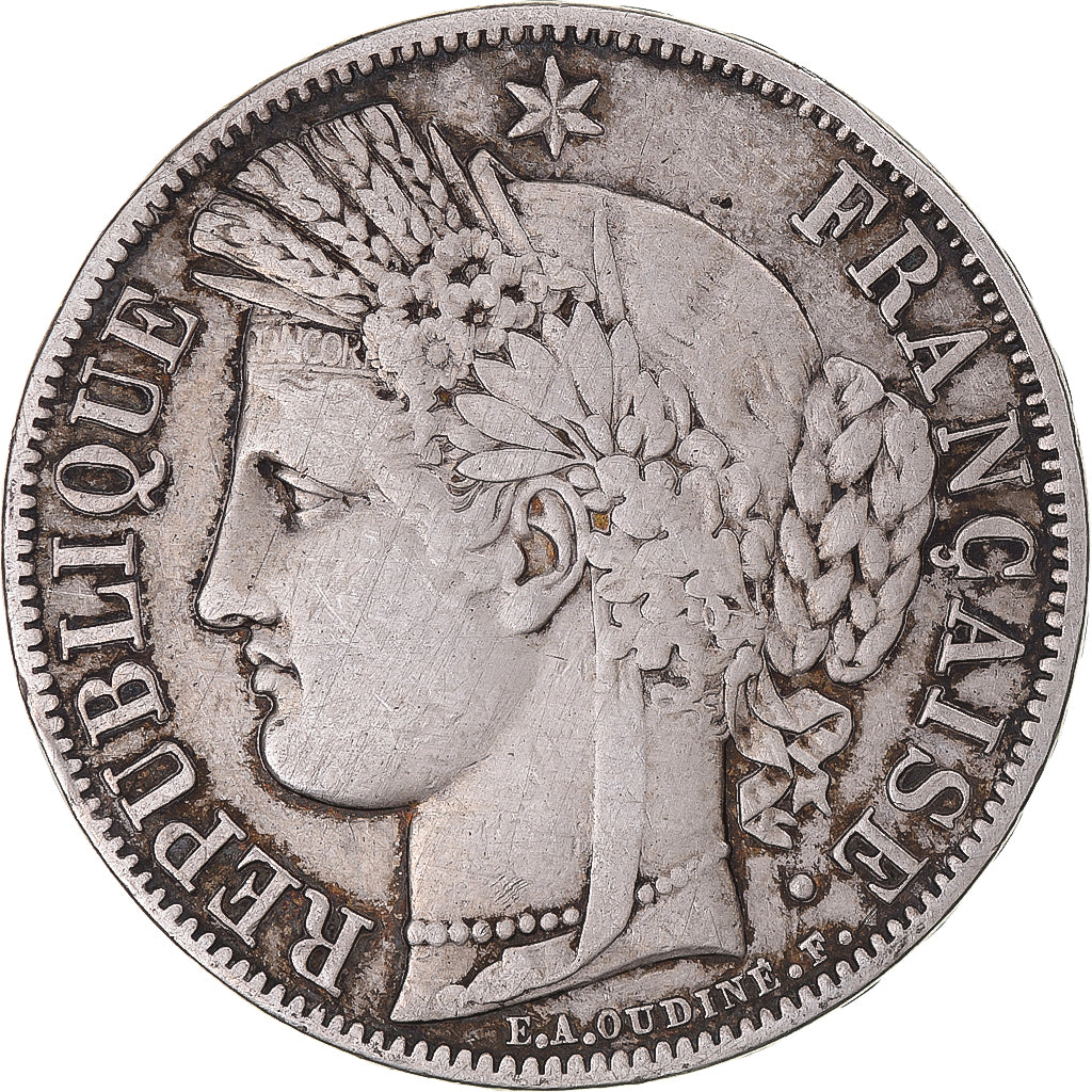 Coin, France, Cérès, 5 Francs, 1849, Paris, VF(30-35), Silver, KM:761.1
