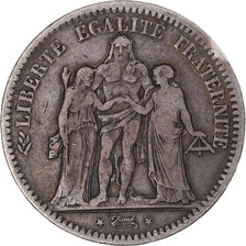 Coin, France, Hercule, 5 Francs, 1849, Strasbourg, VF(30-35), Silver, KM:756.2