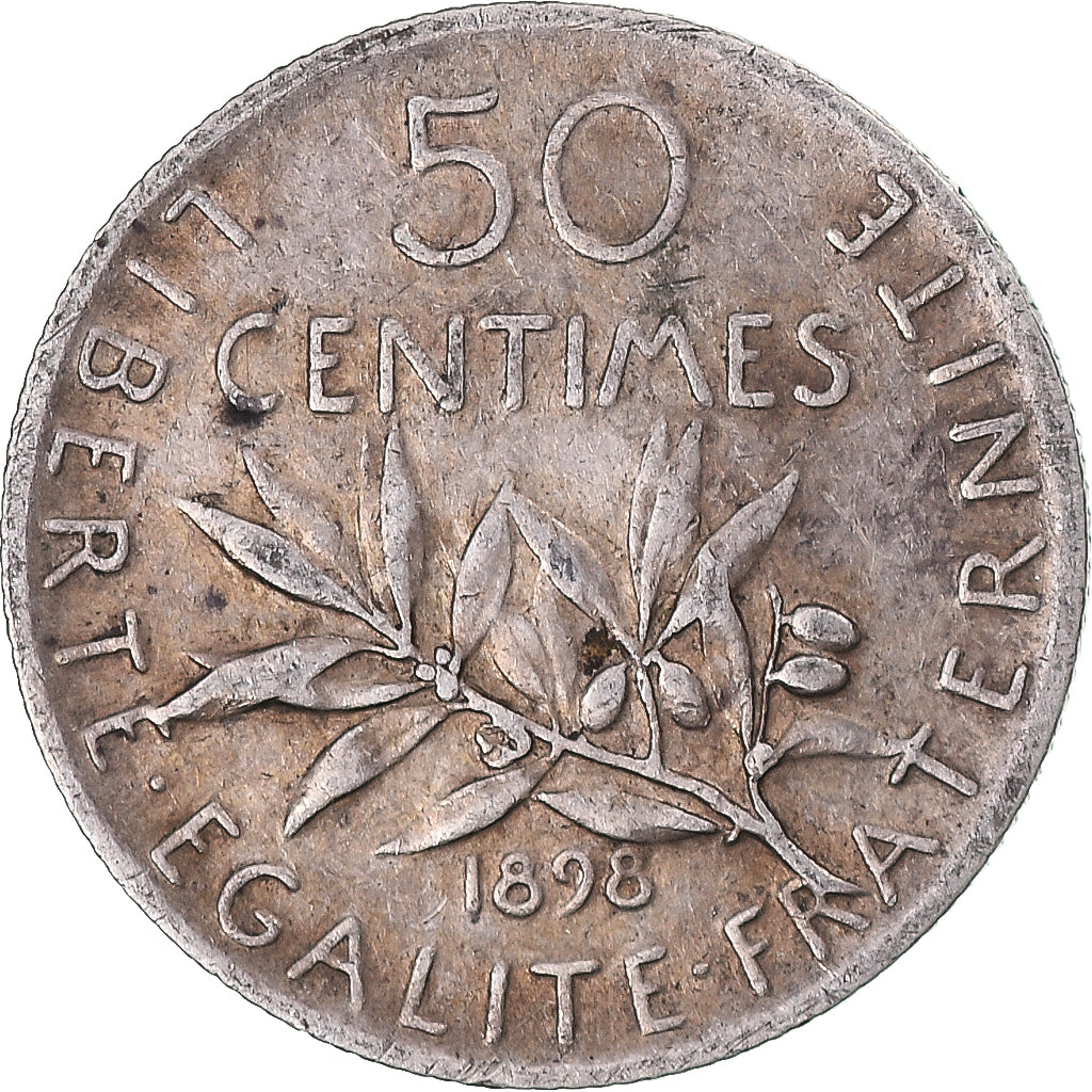 Monnaie, France, Semeuse, 50 Centimes, 1898, Paris, TB+, Argent, Gadoury:420