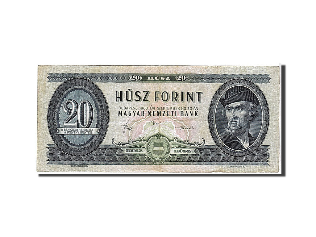 Banknote, Hungary, 20 Forint, 1980, KM:169g, EF(40-45)