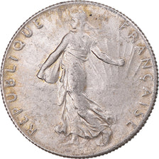 Munten, Frankrijk, 50 Centimes, 1916, Paris, ZF+, Zilver, Gadoury:420