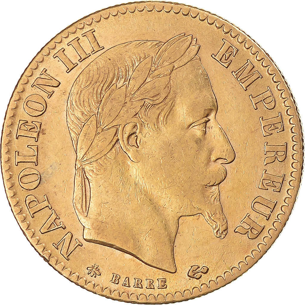 Moneda, Francia, Napoleon III, Napoléon III, 10 Francs, 1866, Paris, MBC+, Oro