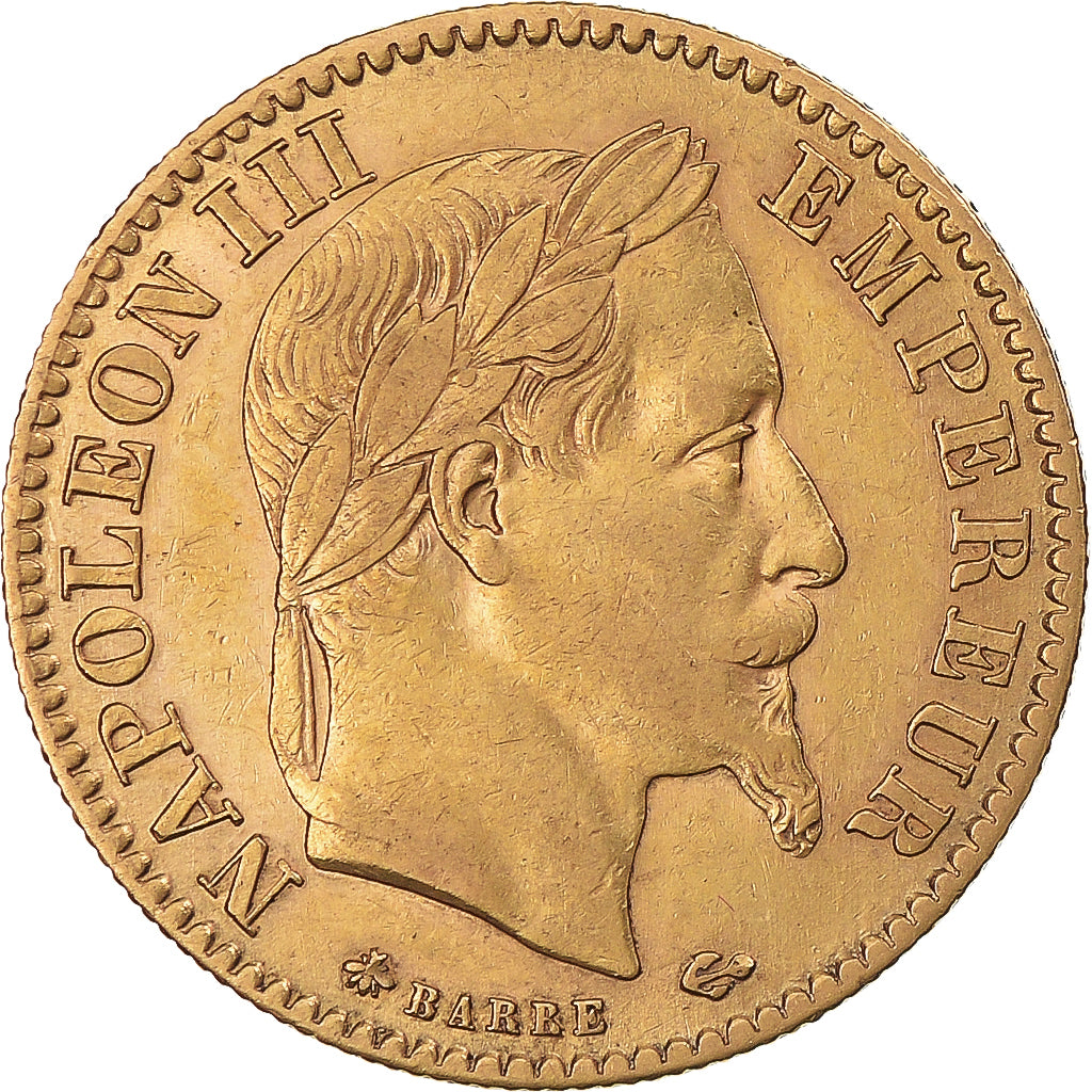 Munten, Frankrijk, Napoleon III, 10 Francs, 1865, Paris, PR, Goud, KM:800.1
