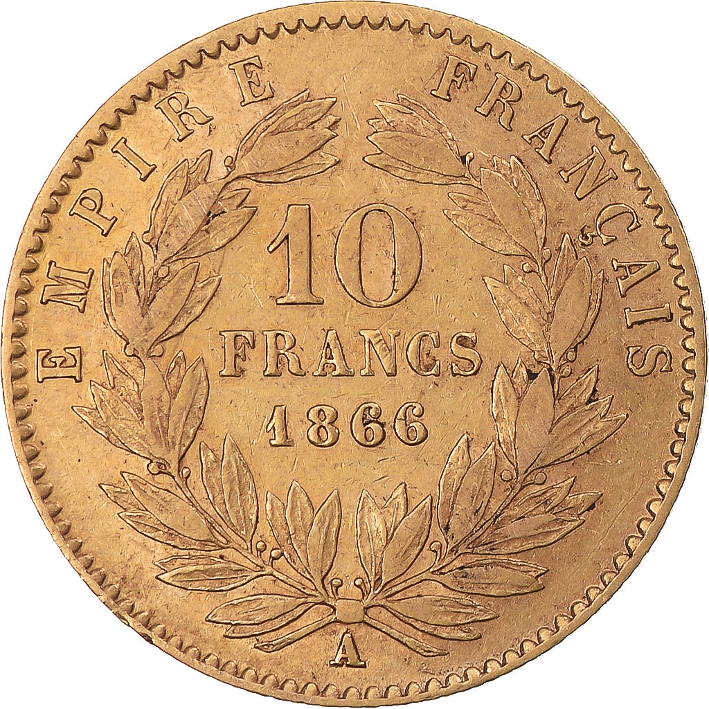 Moeda, França, Napoleon III, Napoléon III, 10 Francs, 1866, Paris, EF(40-45)