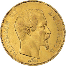 Coin, France, Napoleon III, 50 Francs, 1855, Paris, AU(55-58), Gold, KM:785.1