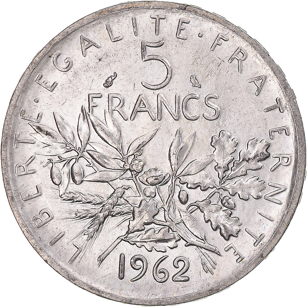 Moneta, Francia, Semeuse, 5 Francs, 1962, Paris, SPL, Argento, KM:926