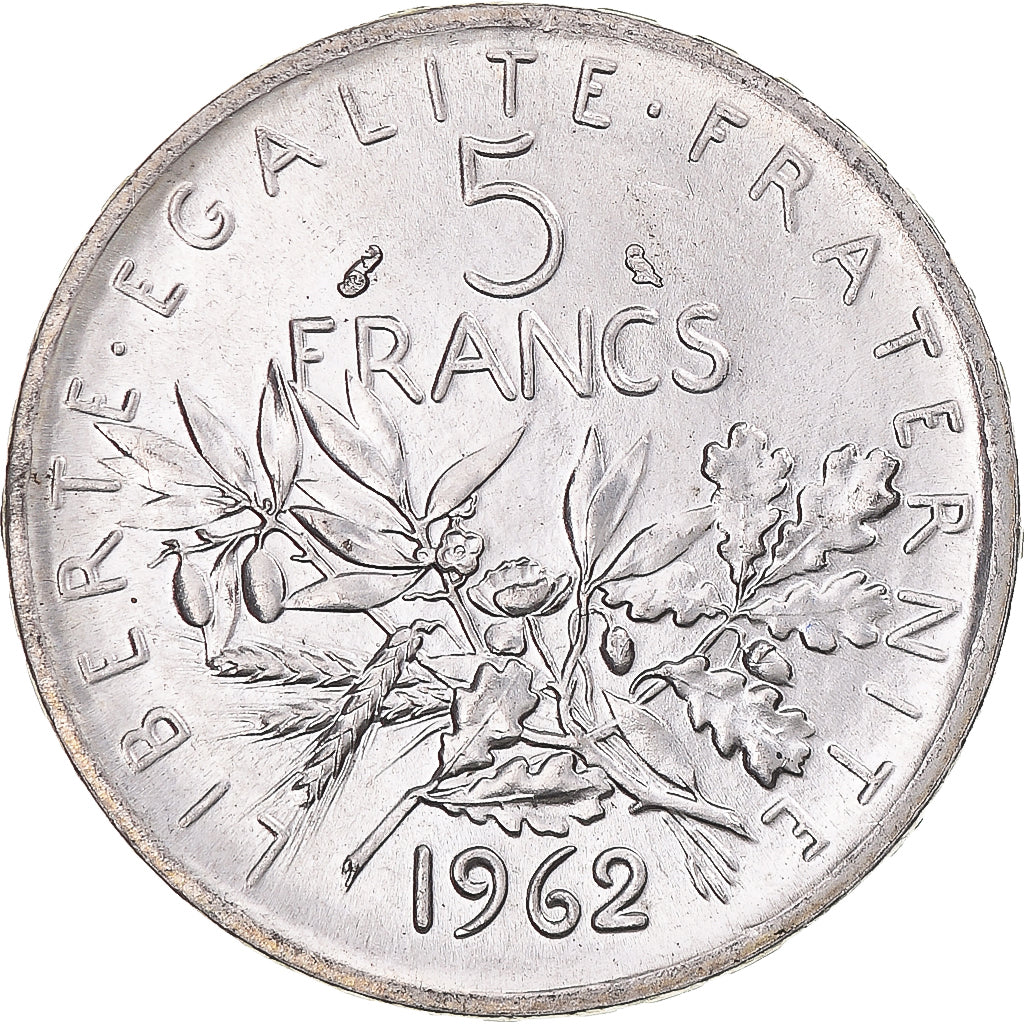 Moneta, Francia, Semeuse, 5 Francs, 1962, Paris, SPL, Argento, KM:926