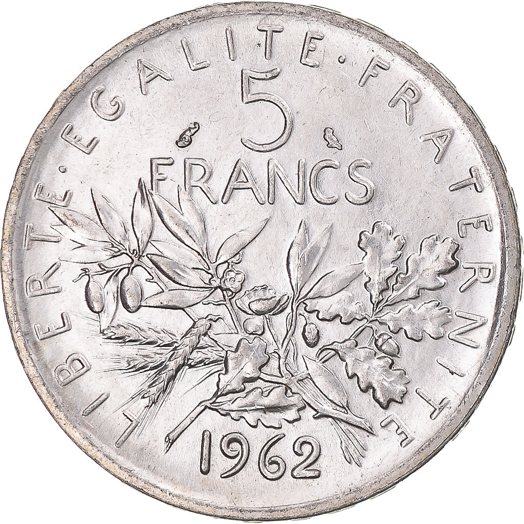 Coin, France, Semeuse, 5 Francs, 1962, Paris, MS(60-62), Silver, KM:926