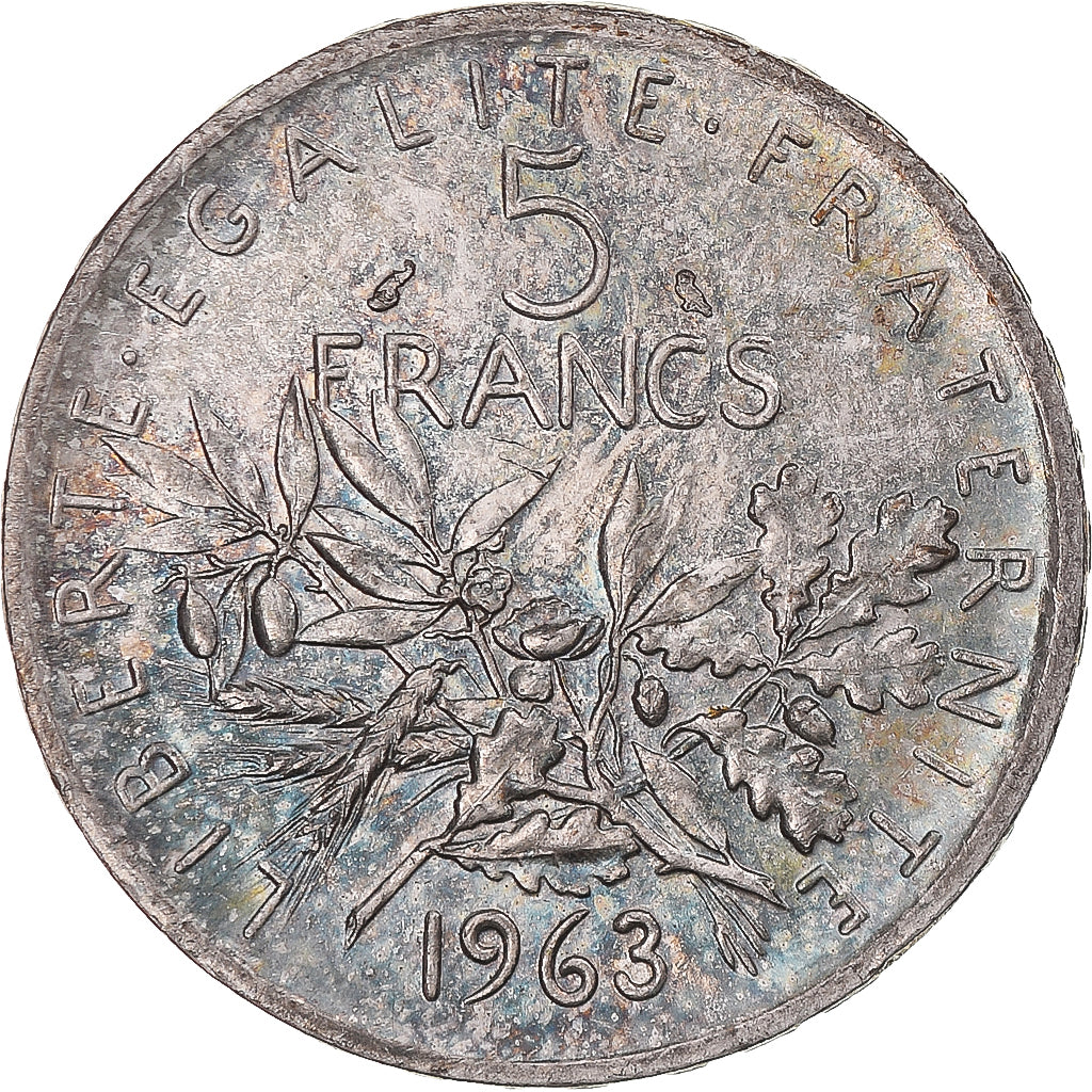 Münze, Frankreich, Semeuse, 5 Francs, 1963, Paris, VZ+, Silber, KM:926