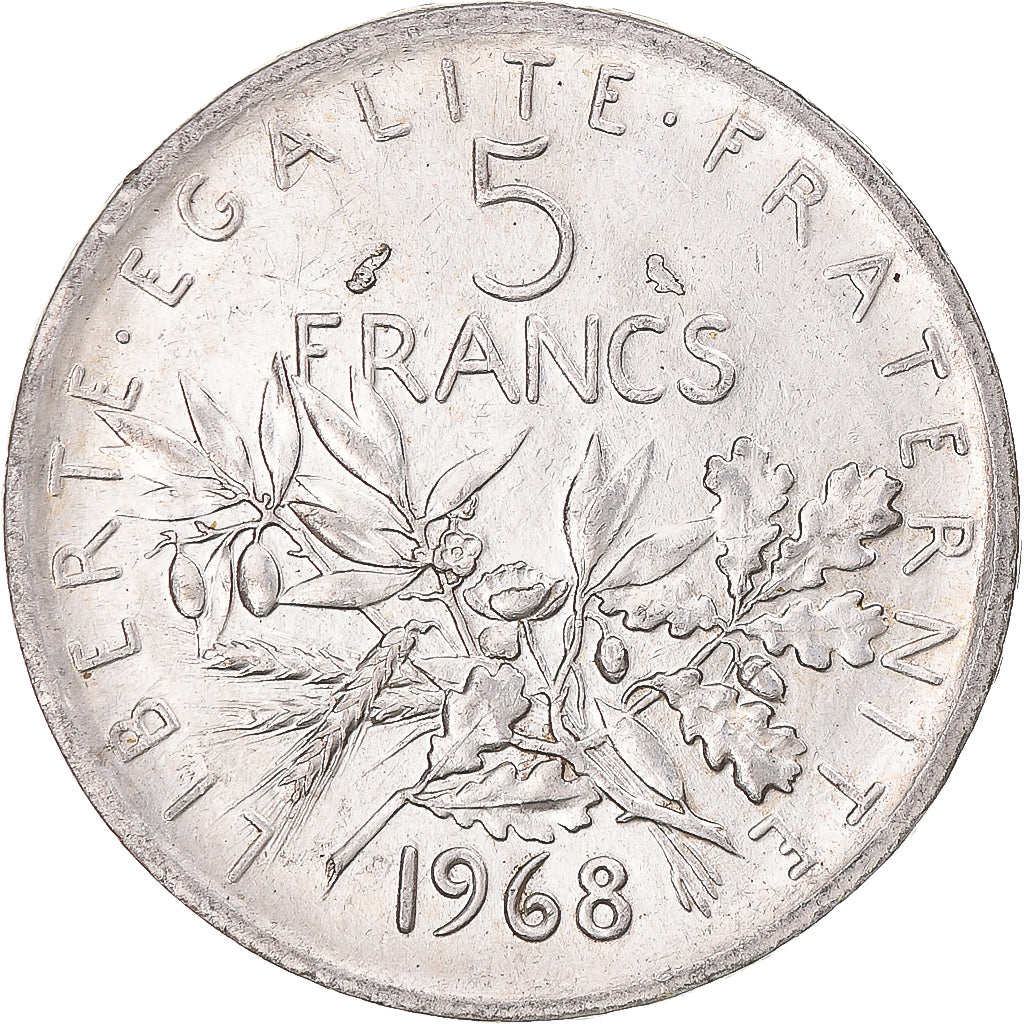 Moneta, Francia, Semeuse, 5 Francs, 1968, Paris, SPL, Argento, KM:926