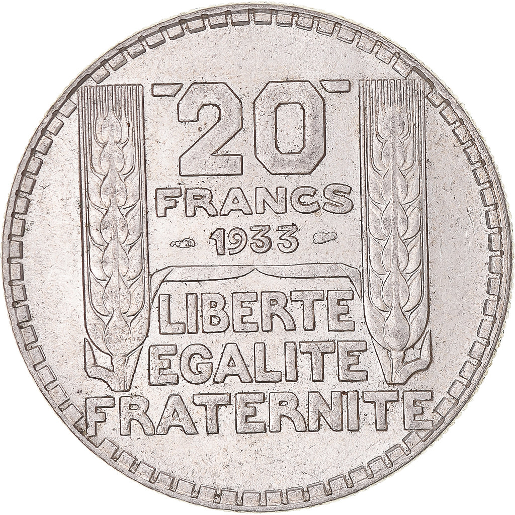Munten, Frankrijk, Turin, 20 Francs, 1933, Paris, PR, Zilver, KM:879