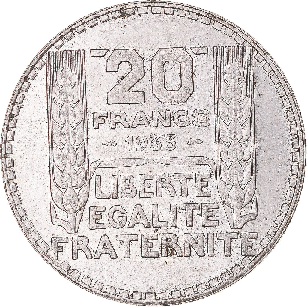 Munten, Frankrijk, Turin, 20 Francs, 1933, Paris, PR, Zilver, KM:879