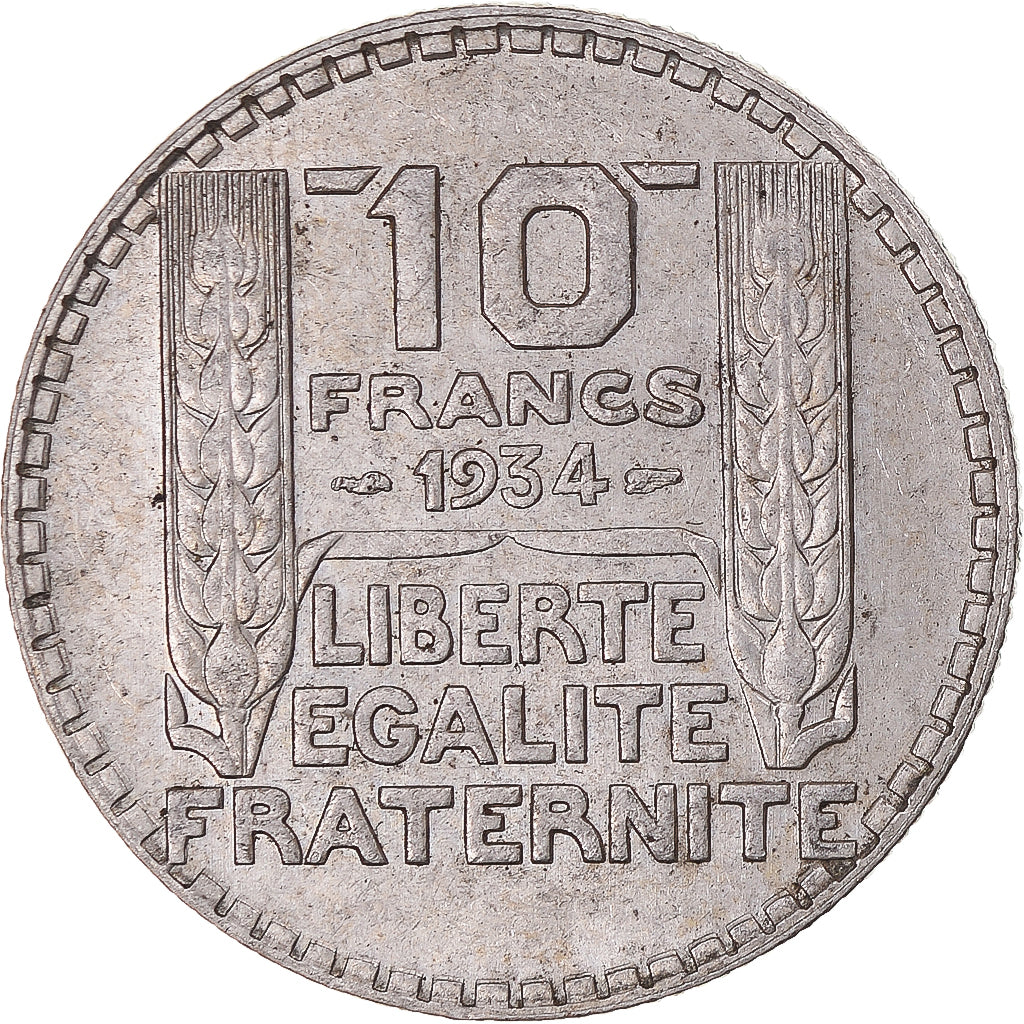 Monnaie, France, Turin, 10 Francs, 1934, Paris, Variété, TTB+, Argent