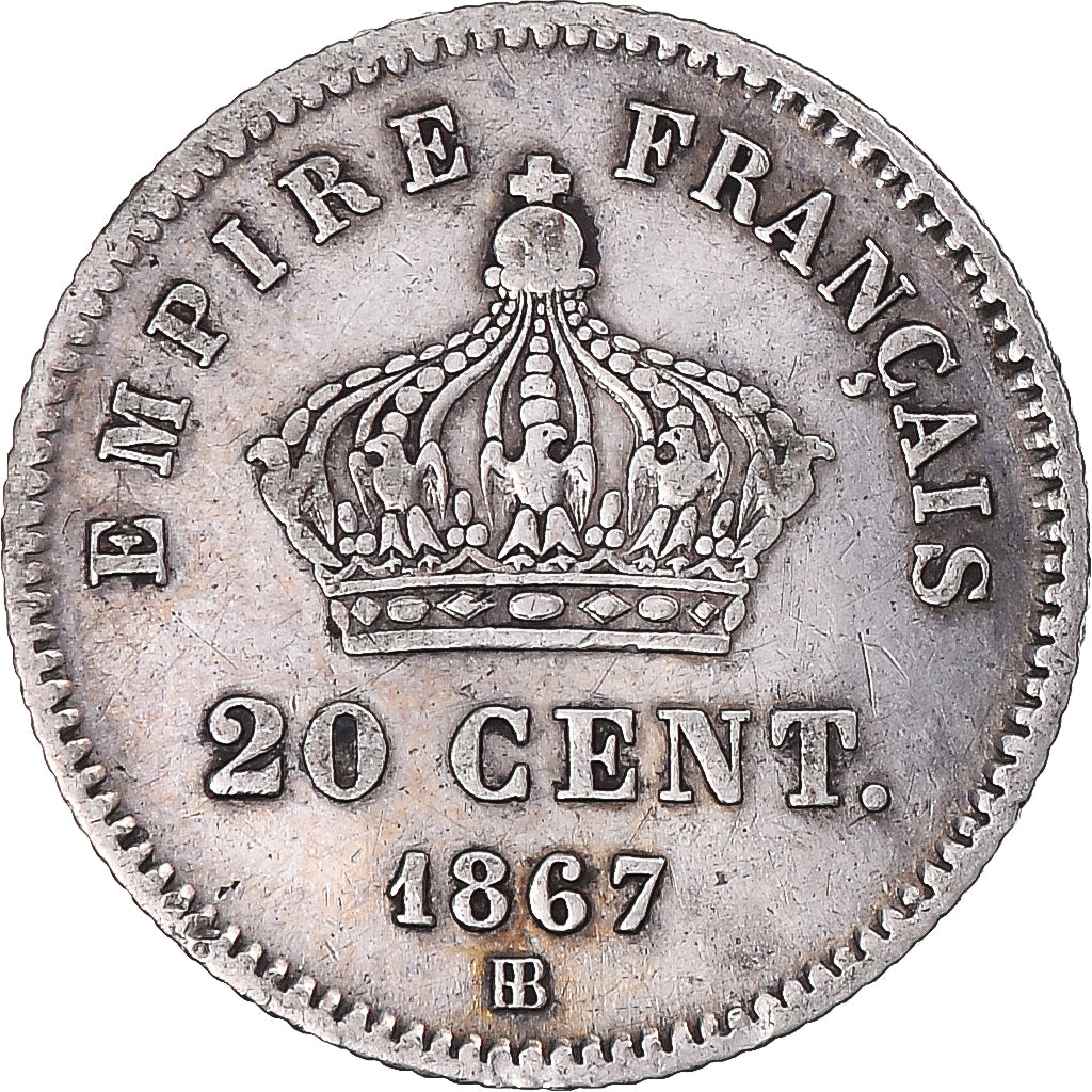 Coin, France, Napoleon III, Napoléon III, 20 Centimes, 1867, Strasbourg