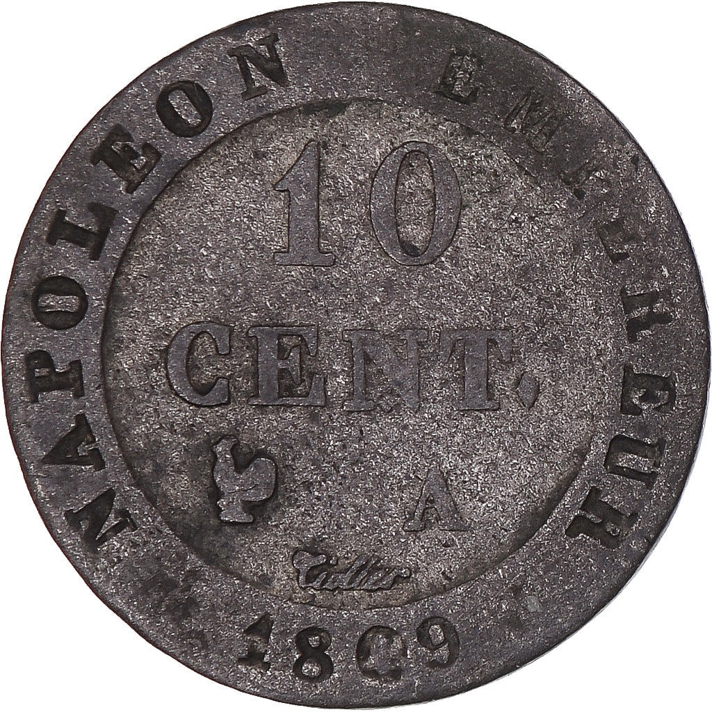 Münze, Frankreich, Napoleon I, 10 Centimes, 1809, Paris, S+, Billon
