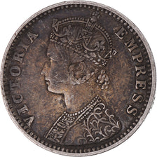 Coin, INDIA-BRITISH, Victoria, 1/4 Rupee, 1892, AU(50-53), Silver, KM:490